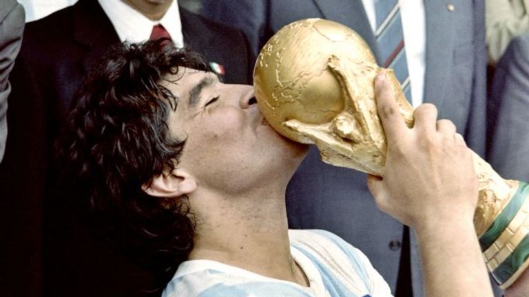Diego Maradona was crowned the best player at the tournament when Argentina won the World Cup in 1986