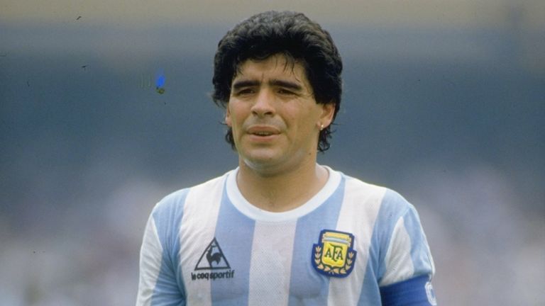 Diego Maradona of Argentina
10 Jun 1986: Portrait of Diego Maradona of Argentina during the World Cup match against Bulgaria at the Olympic Stadium in Mexico City. Argentina won the match 2-0.