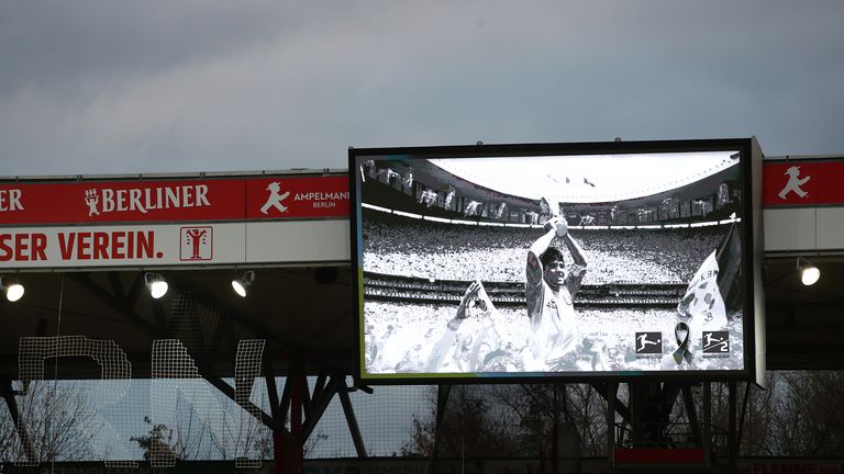Tributes were paid to Diego Maradona on the big screen before Union Berlin's game with Eintracht Frankfurt