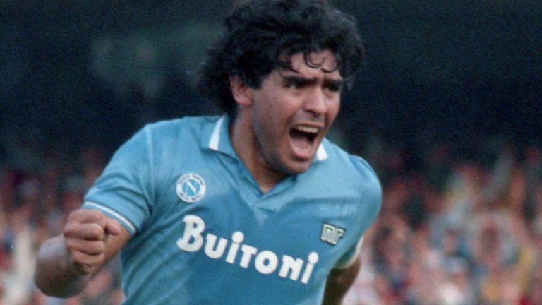 Napoli will change from their usual sky blue kit in honour of Diego Maradona