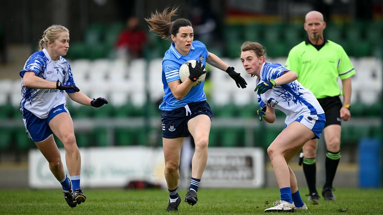 Lyndsey Davey of Dublin in action against Mairéad Wall and Rebecca Casey of Waterford