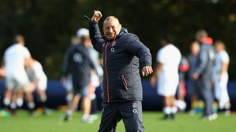 Eddie Jones during a England training session