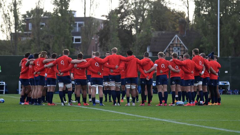 The England squad are grateful they can still train and play rugby