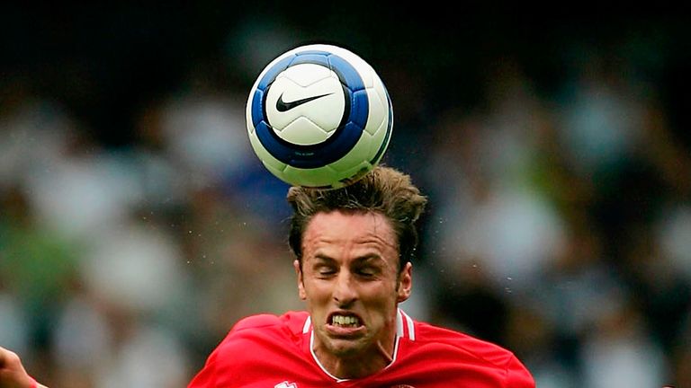 Gareth Southgate of Middlesbrough heads the ball during a Premier League game against Tottenham