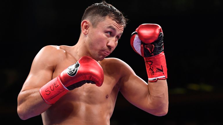 Gennady Golovkin of Kazakhstan warms up for his fight against Steve Rolls of Canada before their Super Middleweights fight at Madison Square Garden on June 08, 2019 in New York City. (Photo by Sarah Stier/Getty Images)