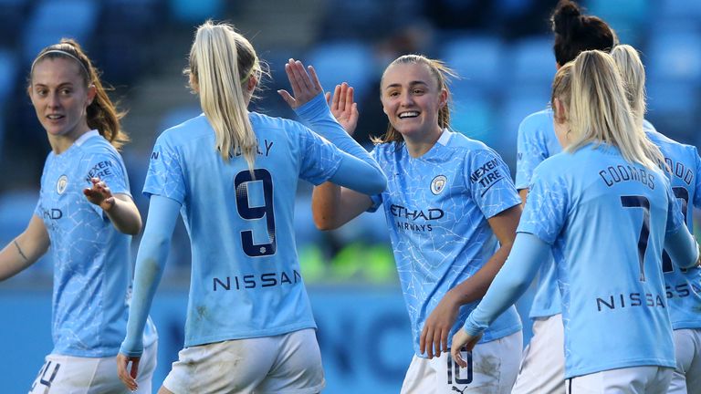 Georgia Stanway scored just after the break for Man City