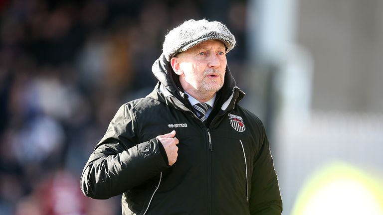 Grimsby Town manager Ian Holloway looks on during the Sky Bet League Two match between Grimsby Town and Northampton Town at Blundell Park on February 29, 2020 in Grimsby, England.