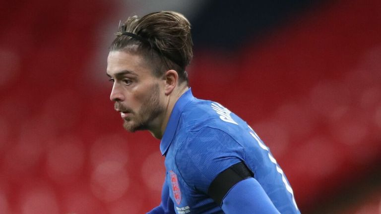 Jack Grealish runs with the ball during the international friendly football match between England and Republic of Ireland at Wembley stadium in north London on November 12, 2020