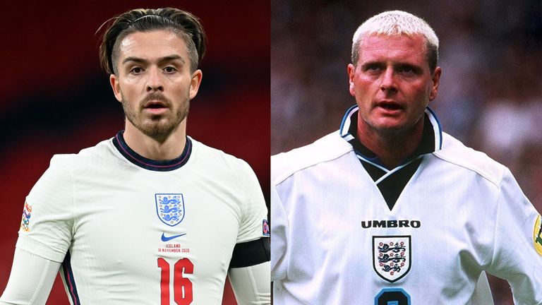 Jack Grealish's recent performances for England have been compared to those of Paul Gascoigne