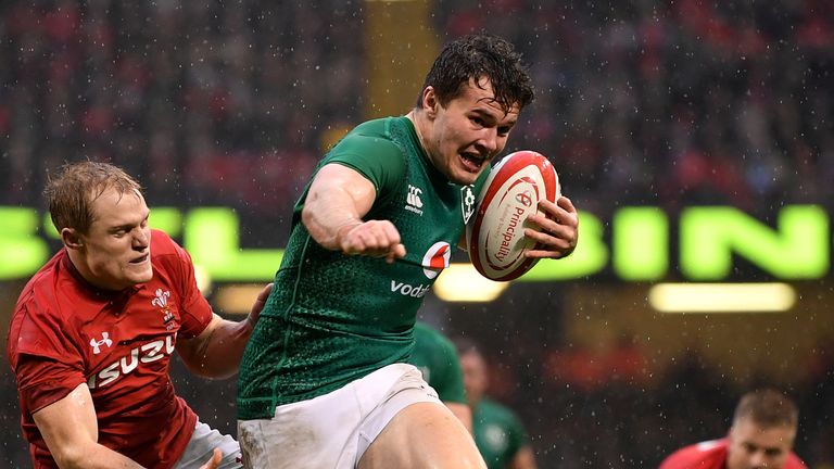 Jacob Stockdale in action for Ireland