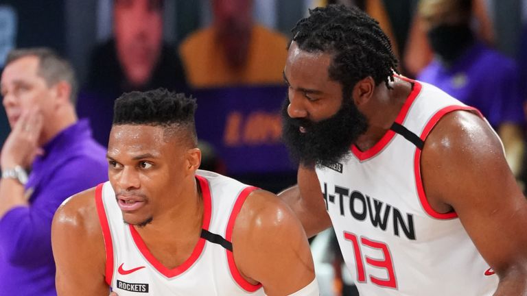 Russell Westbrook (left) and James Harden