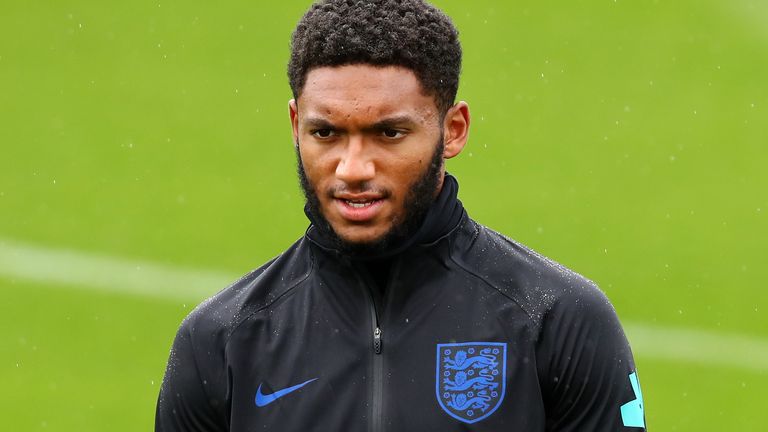 Joe Gomez training with England