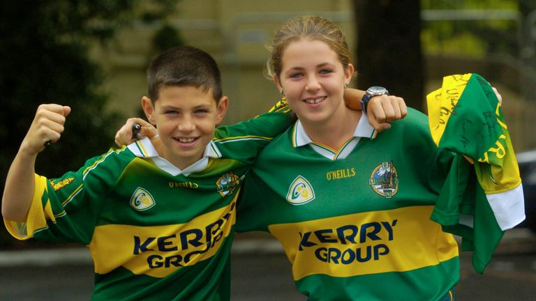 Egan sporting the green and gold jersey at the 2004 All-Ireland final