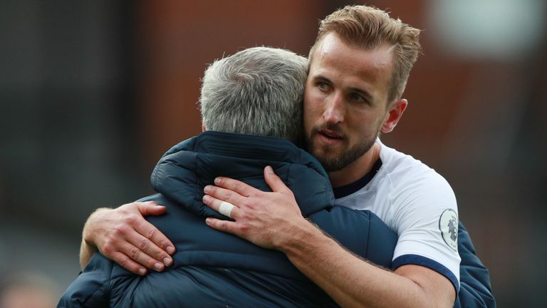 Harry Kane and Jose Mourinho