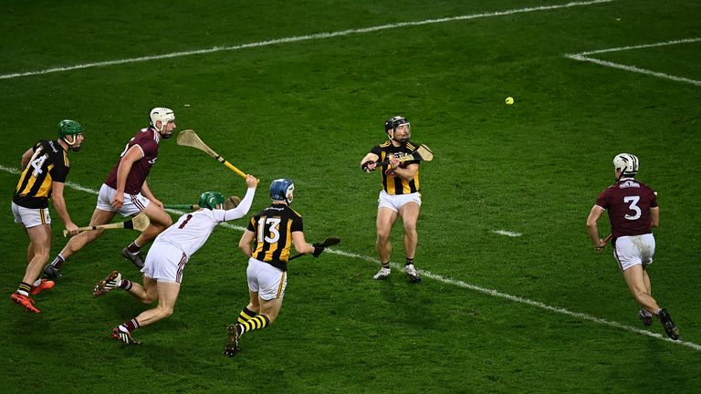 Richie Hogan flicks his goal into the net