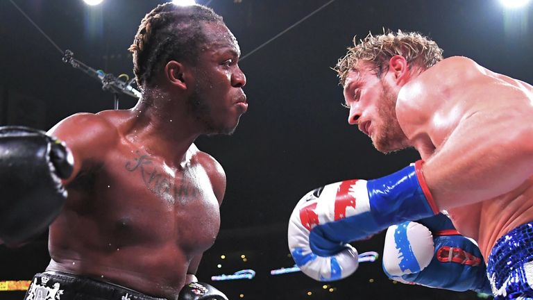 Logan Paul (right) lost to fellow YouTuber KSI in November 2019