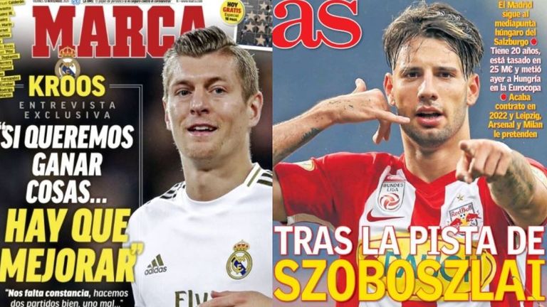 Toni Kroos told Marca things 'must improve' while AS claim Madrid have targeted Hungarian star Dominik Szoboszlai