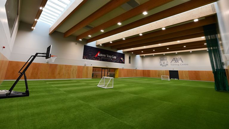 Indoor sports hall at Liverpool's new training centre