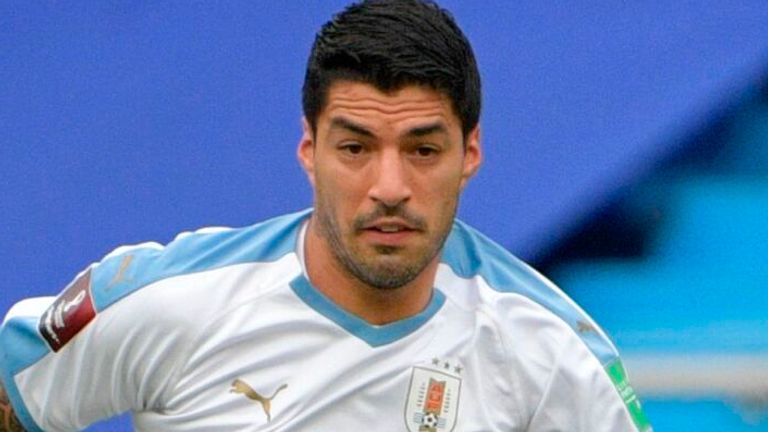 Luis Suarez scored a penalty for Uruguay against Colombia on Friday