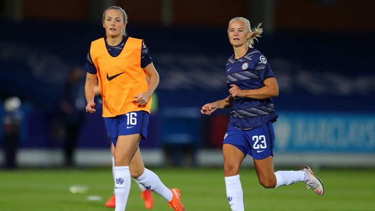 Eriksson has been joined by her partner Pernille Harder at Chelsea this season. The Dane signed for a world-record fee of more than £250,000 from Wolfsburg.