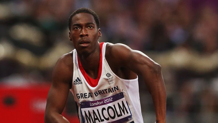 Malcolm looks on after competing in the men's 200m semi-finals on Day 12 of the London 2012 Olympic Games