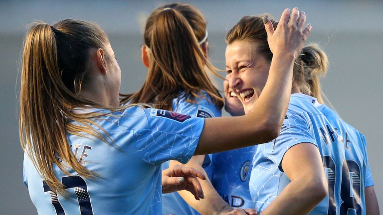 Ellen White scored twice for Man City in their 8-1 victory