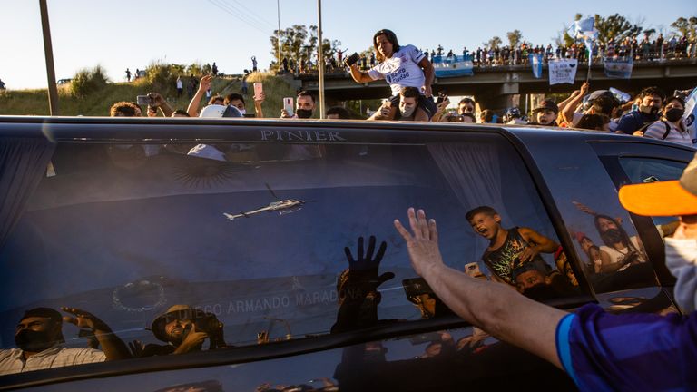 Mourners pay their respects to Maradona