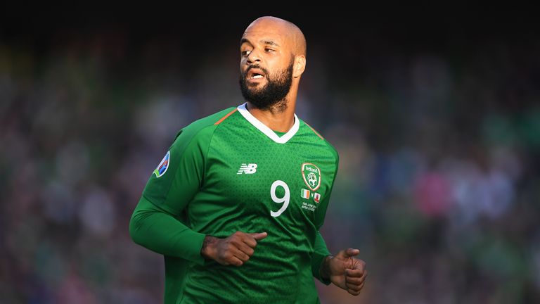 David McGoldrick of Ireland looks on during the UEFA Euro 2020 Qualifying Group D match between Ireland and Gibraltar at Aviva Stadium on June 10, 2019 in Dublin, Ireland