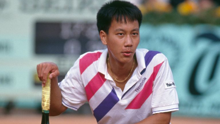 Michael Chang at the French Open in Paris, 1989. He won the tournament, becoming the youngest male winner of a Grand Slam singles event at the age of 17