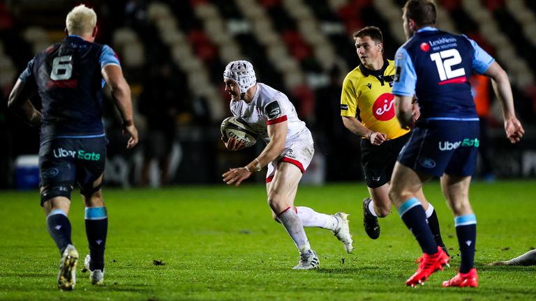 Ulster's Michael Lowry scores a try