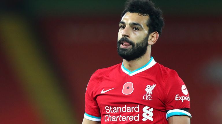 Mohamed Salah during the Premier League match between Liverpool and West Ham United