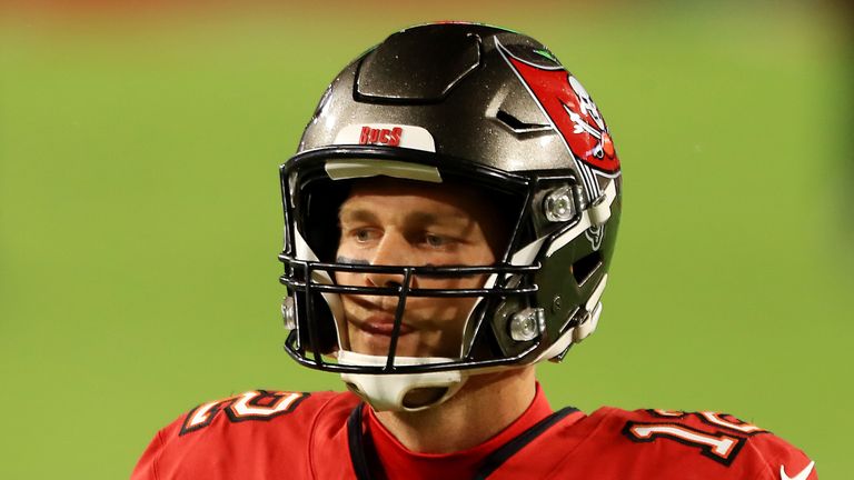 Tom Brady threw three interceptions as the Tampa Bay Buccaneers were thrashed by the New Orleans Saints in the NFL on Sunday.