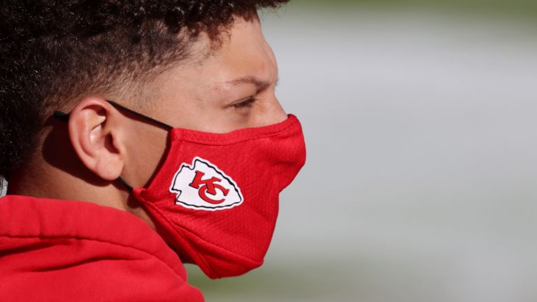 Patrick Mahomes of the Kansas City Chiefs warms up prior to their game against the New York Jets