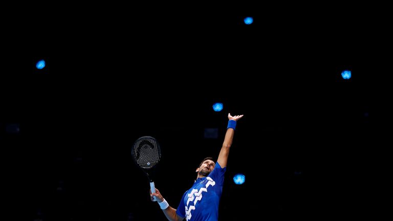 Novak Djokovic at the 2020 ATP FInals