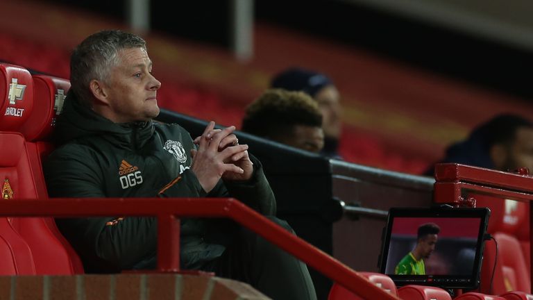 Ole Gunnar Solskjaer pictured during Manchester United&#39;s 1-0 win over West Bromwich Albion