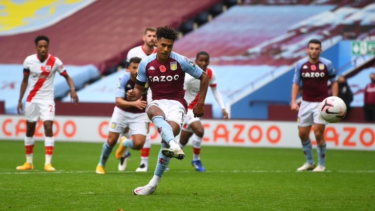 Ollie Watkins scores for Villa from the spot