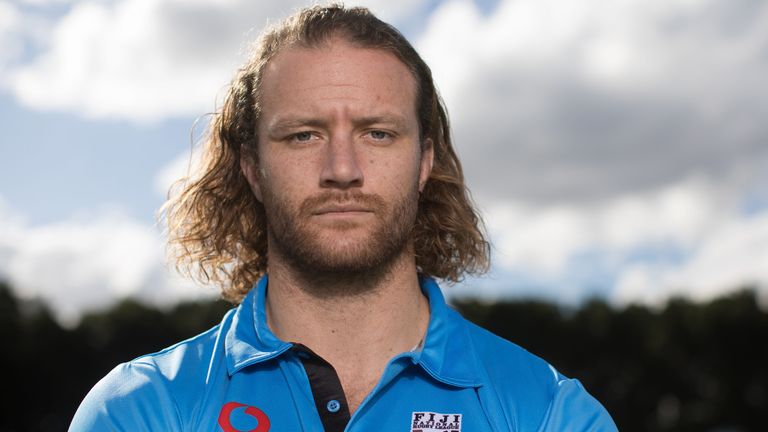 SYDNEY, AUSTRALIA - JUNE 19: Korbin Sims who will play for the Fiji poses during the Pacific Rugby League Test Invitational Photo and Interview Opportunity at Leichhardt Oval on June 19, 2019 in Sydney, Australia. (Photo by Mark Kolbe/Getty Images)