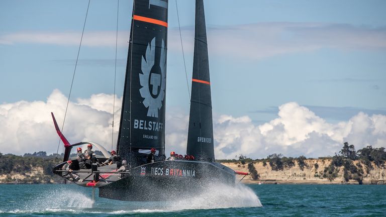 BRITANNIA - INEOS TEAM UK's race boar (Copyright - C Gregory) 