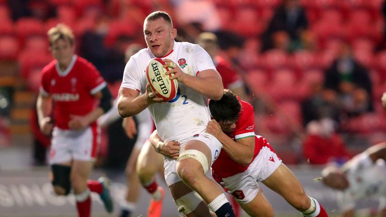 Sam Underhill in action for England