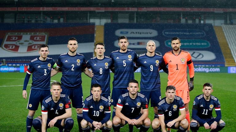 Scotland line up against Serbia