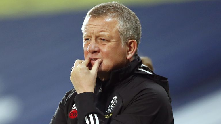 Sheffield United manager Chris Wilder ahead of the game against West Brom