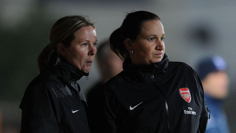 Skinner, left, spent three years as Arsenal assistant coach between 2010 and 2013