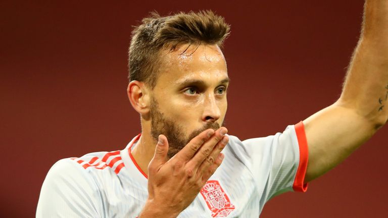 Sergio Canales scores his first international goal for Spain