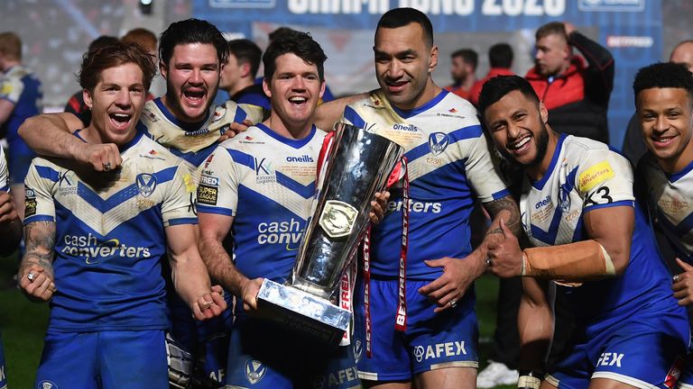 St Helens players celebrate after winning the Grand Final with a dramatic last-gasp try