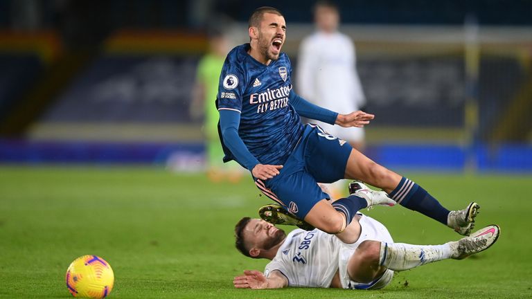 Stuart Dallas tackles Dani Ceballos