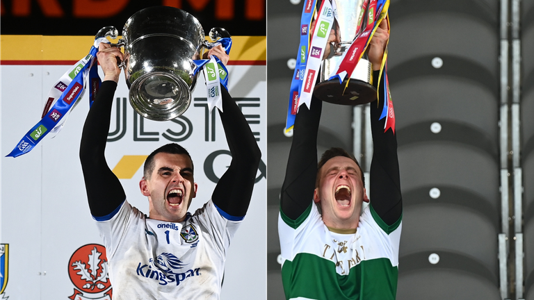 Captains Raymond Galligan and Conor Sweeney lift their respective provincial crowns