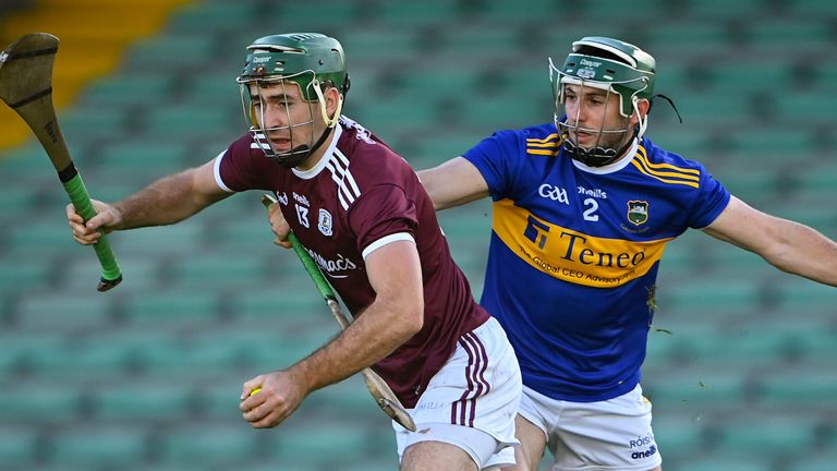 Brian Concannon of Galway in action against Cathal Barrett of Tipperary