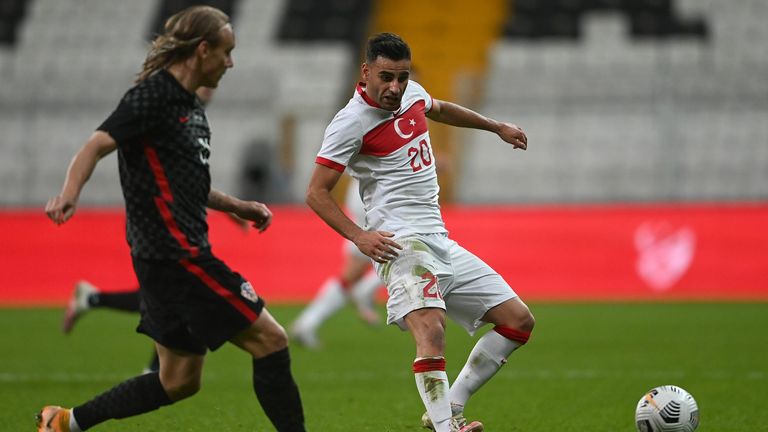 Domagoj Vida played the first half of Croatia's 3-3 draw with Turkey