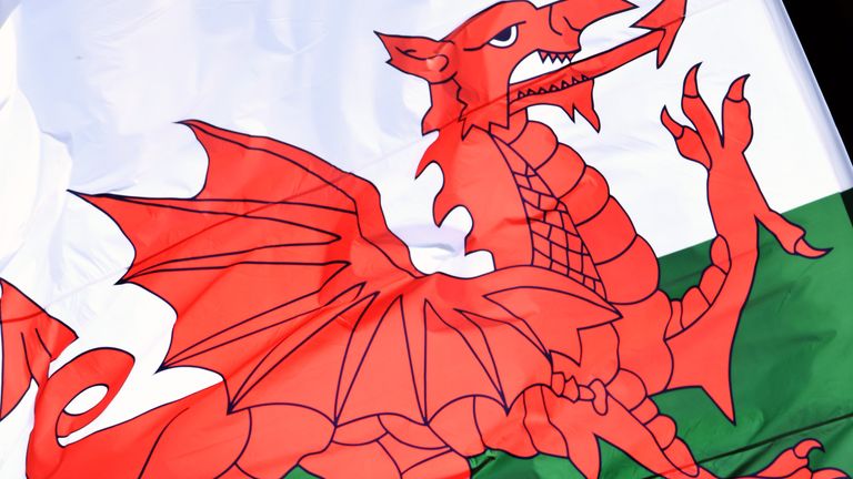 The Welsh Flag flutters whilst the players of Ireland wait for the anthemn's during the Wales Women v Ireland Women match in the Women's Six Nations at Cardiff Arms Park on March 17, 2019 in Cardiff, Wales. (Photo by Stu Forster/Getty Images)