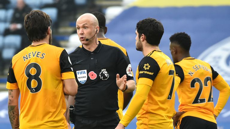 Wolves' players fumed at Anthony Taylor after his decision to award a penalty against Max Kilman in their 1-0 defeat at Leicester